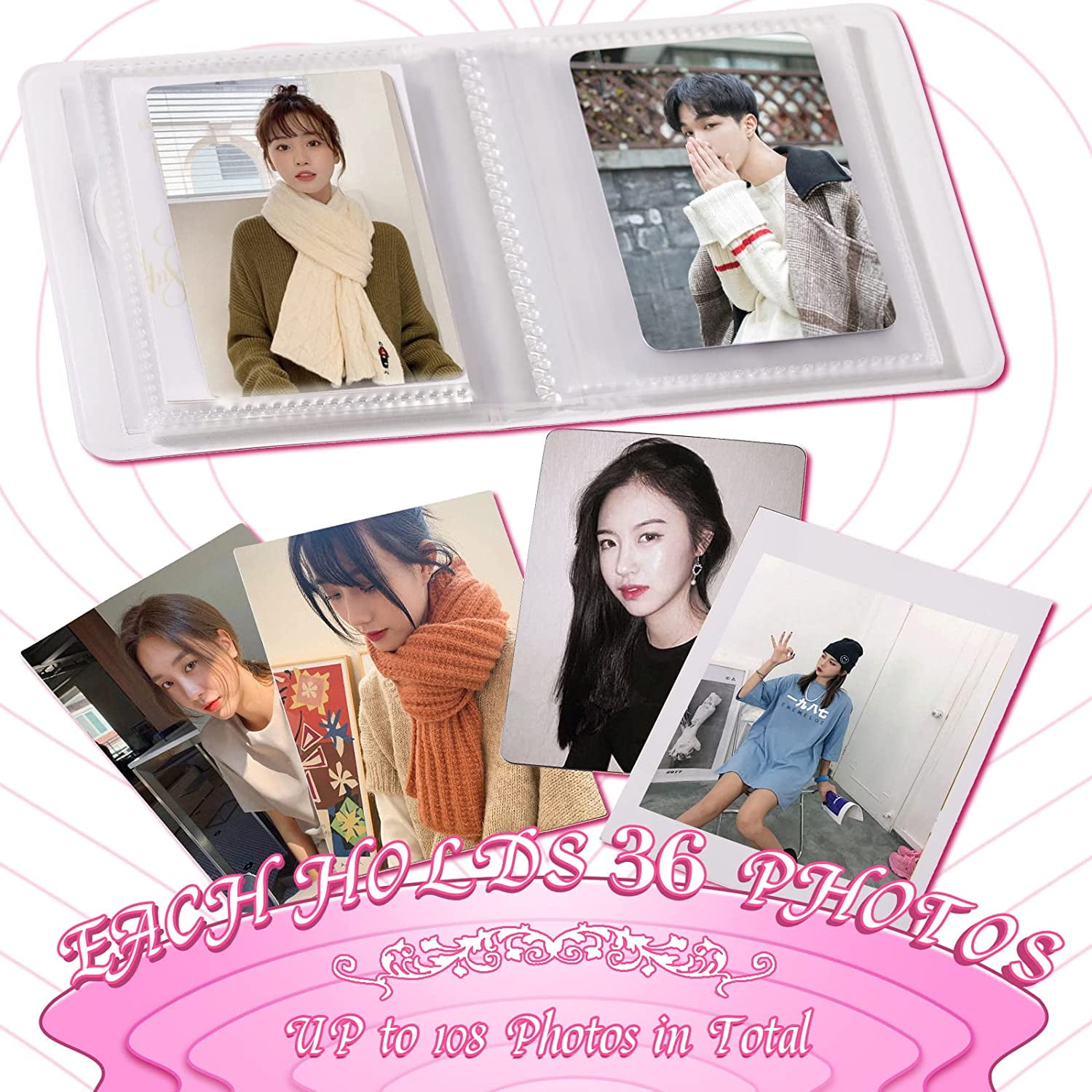 3 Pcs 3 Inch Mini Photo Album Kpop Photocard Binder Love Heart