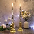thumbnail image 2 of ABCISI Candle Stick Holders Set, 2PCS Brass Taper Candle Holders, Vintage Metal Pillar Candlestick Holders, Elegant Candle Stand Candelabra for Dining Table Centerpieces Wedding Home Decoration Gold, 2 of 7
