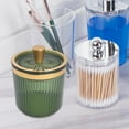 thumbnail image 6 of Makeup Cotton Swab Ball Holder Jar with Lid Container for Countertop Dresser light green, 6 of 10