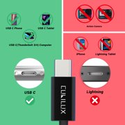 Cubilux USB C Lavalier Microphone, External Lapel Clip Mini Mic for Smartphones, Tablets and Laptops, Plug-and-Play Recording Mic, 10 ft, Black, 1 Pack