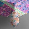 thumbnail image 3 of Multicolor Ethnic Flower Patchwork Pattern Rectangle Tablecloth 60"x84",Waterproof Polyester Rectangle Table Cloth, Wipeable Spillproof Polyester Tablecloth for Dining, Camping, Indoor and Outdoor, 3 of 5