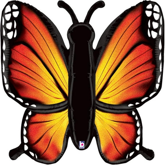 Radiant Holographic Orange Butterfly Balloon 46"
