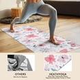 thumbnail image 4 of Pink Butterfly Star Floral Peach Pattern Hot Yoga Mat Towel Non Slip for Hot Yoga - Quick-Drying Yoga Mat Cover with 4 Corner Pockets with Travel Bag - Hot Yoga Towel Non Slip 74"x26", 4 of 6