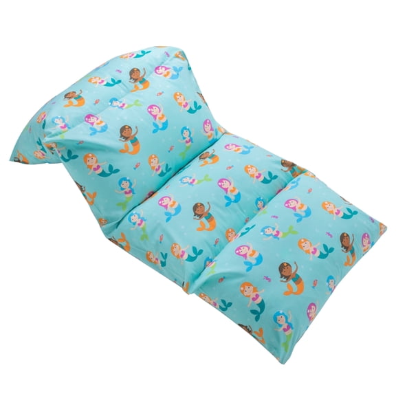 Wildkin Kids Pillowcase Lounger Cover – Travel-Friendly Sleepover Lounger, Fits Standard Pillows (Pillows Not Included), Soft Cotton Blend, Fun Patterns for Boys & Girls - Mermaids