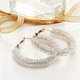 thumbnail image 4 of Sparkle Hoop Earrings For Women Punk Rock Big Crystal Black White Color Personality Retro Exaggeration Fashion JewelryZZ18, 4 of 5