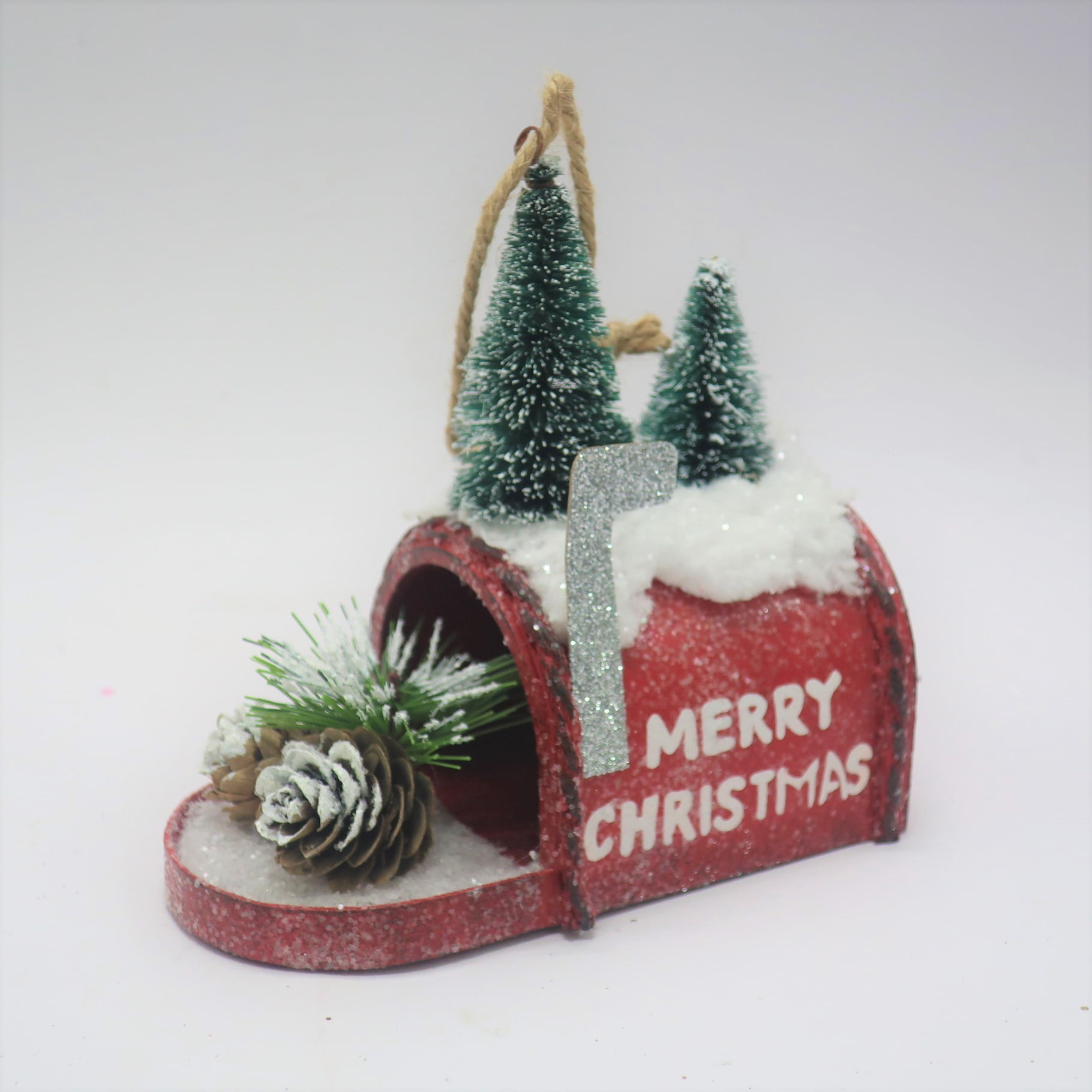 Holiday Time Red Merry Christmas Mailbox Ornament