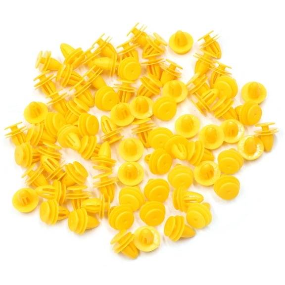80pcs Yellow Car Trim Panel Plastic Rivets Clips Bumper Fender Fasteners