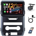 thumbnail image 1 of Radio de coche estéreo para Ford F150 2009-2012: 2+64G Pantalla táctil de 9 pulgadas Inalámbrica Carplay/Andriod Auto GPS Bluetooth 5G WiFi Mirror Link Cámara de respaldo FM RDS DSP SWC, 1 of 5