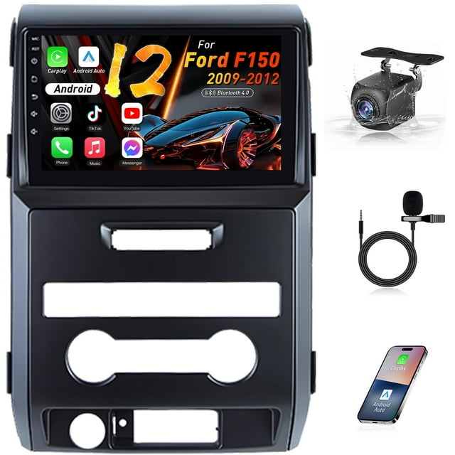 Radio de coche estéreo para Ford F150 2009-2012: 2+64G Pantalla táctil de 9 pulgadas Inalámbrica Carplay/Andriod Auto GPS Bluetooth 5G WiFi Mirror Link Cámara de respaldo FM RDS DSP SWC