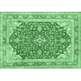thumbnail image 1 of Ahgly Company Indoor Rectangle Medallion Emerald Green Traditional Area Rugs, 2' x 5', 1 of 4