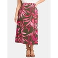 thumbnail image 2 of Time and Tru Women's and Women’s Plus Linen Blend Midi Skirt with Side Slit, Sizes XS-4X, 2 of 5