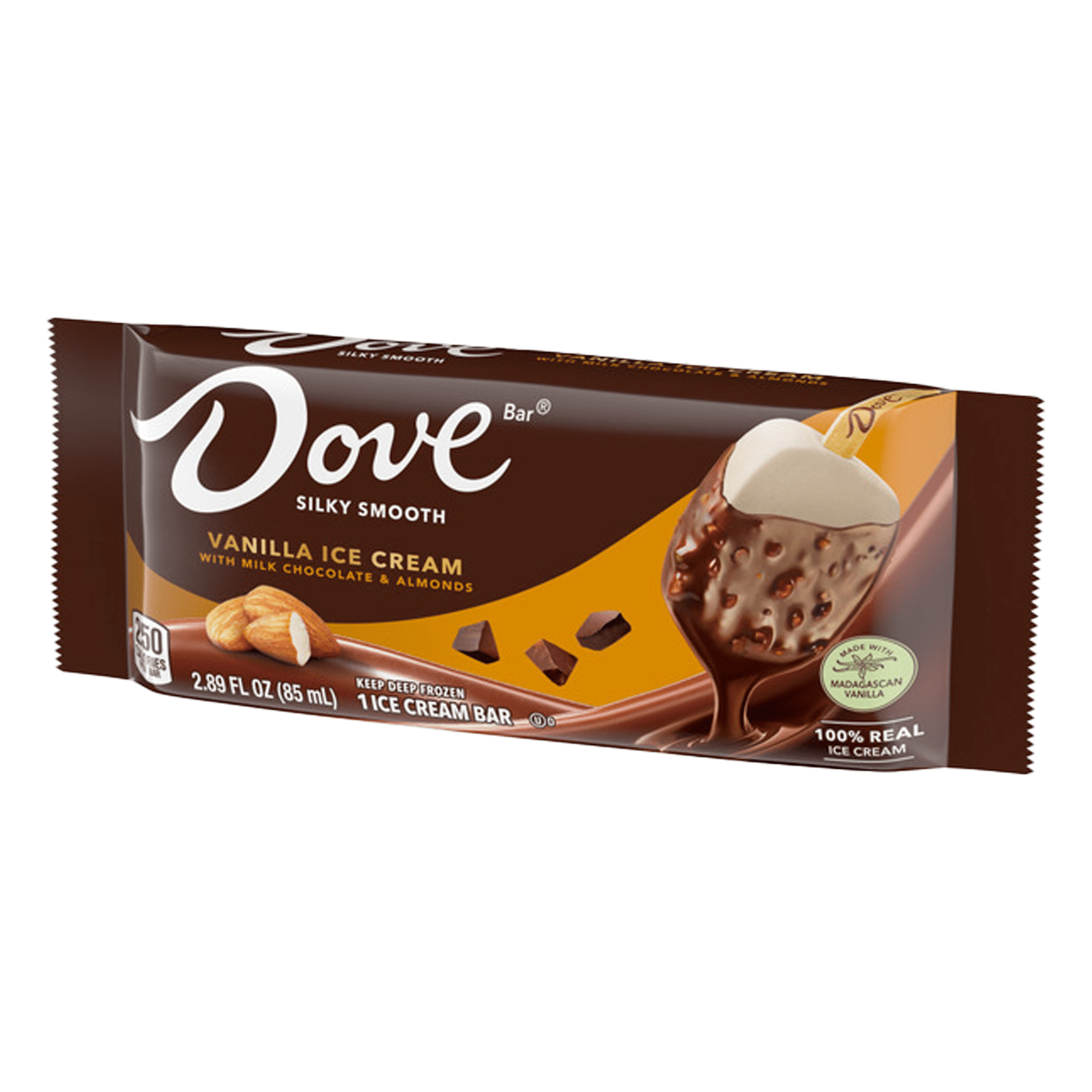 Dove Milk Chocolate with Almonds and Vanilla Ice Cream Bar 2.89 oz, 3Count