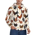thumbnail image 2 of Fotbe Men's Hoodie with Roosters and Chickens Pattern - Kangaroo Pocket Pullover Hooded Sweatshirt, Perfect for Daily Wear, Travel, and Home-3X-Large, 2 of 7