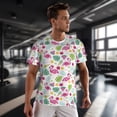thumbnail image 3 of Wukai Cute Flamingo Print Men's Short-Sleeved Mesh T-Shirt,Quick-Dry Short Sleeve Workout T-Shirt-X-Large, 3 of 8