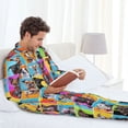 thumbnail image 6 of Naloa Cute Dogs Collage Men’s Pajamas Set - Long Sleeve Button Down Sleep Shirt and Pajama Bottoms Sleepwear Set-XX-Large, 6 of 7