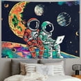 thumbnail image 2 of WYYP Astronaut Alien Tapestry Funny Space Trippy Galaxy Art Tapestries for Bedroom Aesthetics Cool Planet Moon Wall Hanging Decor for Men Teens Boys College Dorm Living Room Painting, 2 of 6