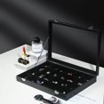 thumbnail image 3 of MINKUROW Jewelry Organizer Box,Black Velvet 24 Grids Ring Earring Jewelry Display Tray Case with Transparent Glass Lid for Home Drawer or Shop Selling, 3 of 6