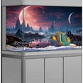thumbnail image 5 of 30X18IN Cosmic Spaceterrarium Background, Cool Parallel Space Themed Aquarium Reptile Habitat Background, Red Moon Aquarium Background with 10EVA Double-Sided Tape, 5 of 5