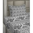 thumbnail image 2 of Ambesonne Black White Fitted & Top Sheet Set with Sham, Eagle Prehistoric Art, Black White, 2 of 4