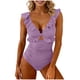 thumbnail image 2 of Trajes de baño para mujer, moda para mujer, color sólido, con cojín en el pecho y sin soporte de acero, traje de baño holgado con cordón dividido, trajes de baño para mujer, trajes de baño para mujer,, 2 of 6