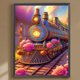 thumbnail image 1 of Cuadros Decorativos Kit de tren de pintura de diamante de taladro redondo completo DIY 5D decoración del hogar arte artesanal(4) Wdftyju embutido en tela, 1 of 9