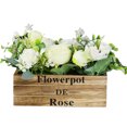 thumbnail image 1 of Maceta de flores de adornos en maceta de rosas artificiales de madera para blanco Sunnimix Rosas en maceta, 1 of 7