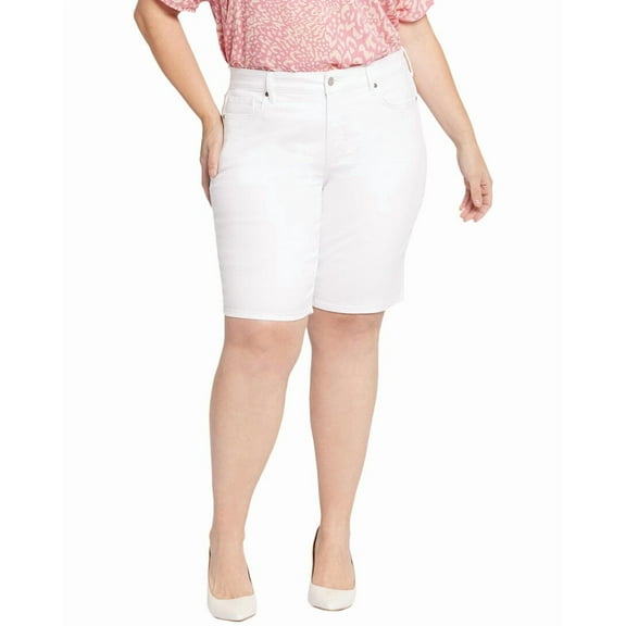 NYDJ womens  Plus Briella Optic White short, 24W