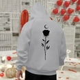 thumbnail image 2 of Hoodie Women Men Valentine's Day Hooded Sweatshirts Rose Print Long Sleeve Unisex Fashion 2026 Pullover Hoodie, 2 of 4