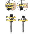 thumbnail image 3 of 6MM Shank Matched Tongue and Groove Cutter Set 3 Teeth T Shape Wood Cutter Cutter Woodworking Tool, 3 of 5