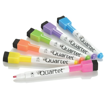 Quartet ReWritables Mini Dry-Erase Markers,Vivid Colors,6 Pack