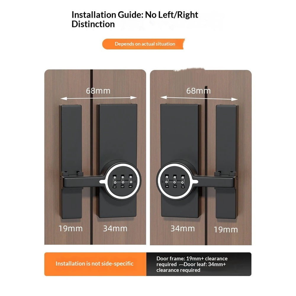 Keyless Password Barn Door Lock, 180 Degree Cabinet Lock with 3-Digit Combination, Sliding Flip Door Latch with Screws for Gate, Closet, Shed, Pantry, Bedroom (Luminous-1pc)