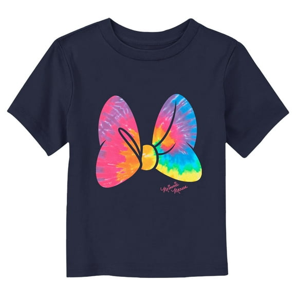 Toddler's Minnie Mouse Tie Dye Bow  Graphic Tee Navy Blue 4T