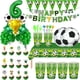 thumbnail image 2 of Vajilla de Decoración de cumpleaños de fútbol, mantel de fondo, regalos de cumpleaños de fútbol, globos de número, recuerdos de fiesta de cumpleaños para niños, 2 of 5