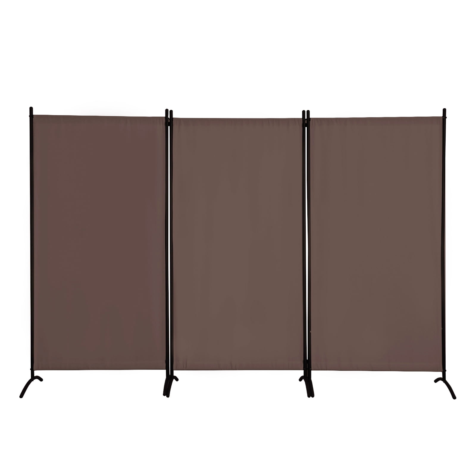 Grezone Large Folding Panel Portable Stand Room dividers Privacy Screen for Bedroom Dining Room Screens Curtains Partition Home Office Dorm Separation (Brown, Three Panel)