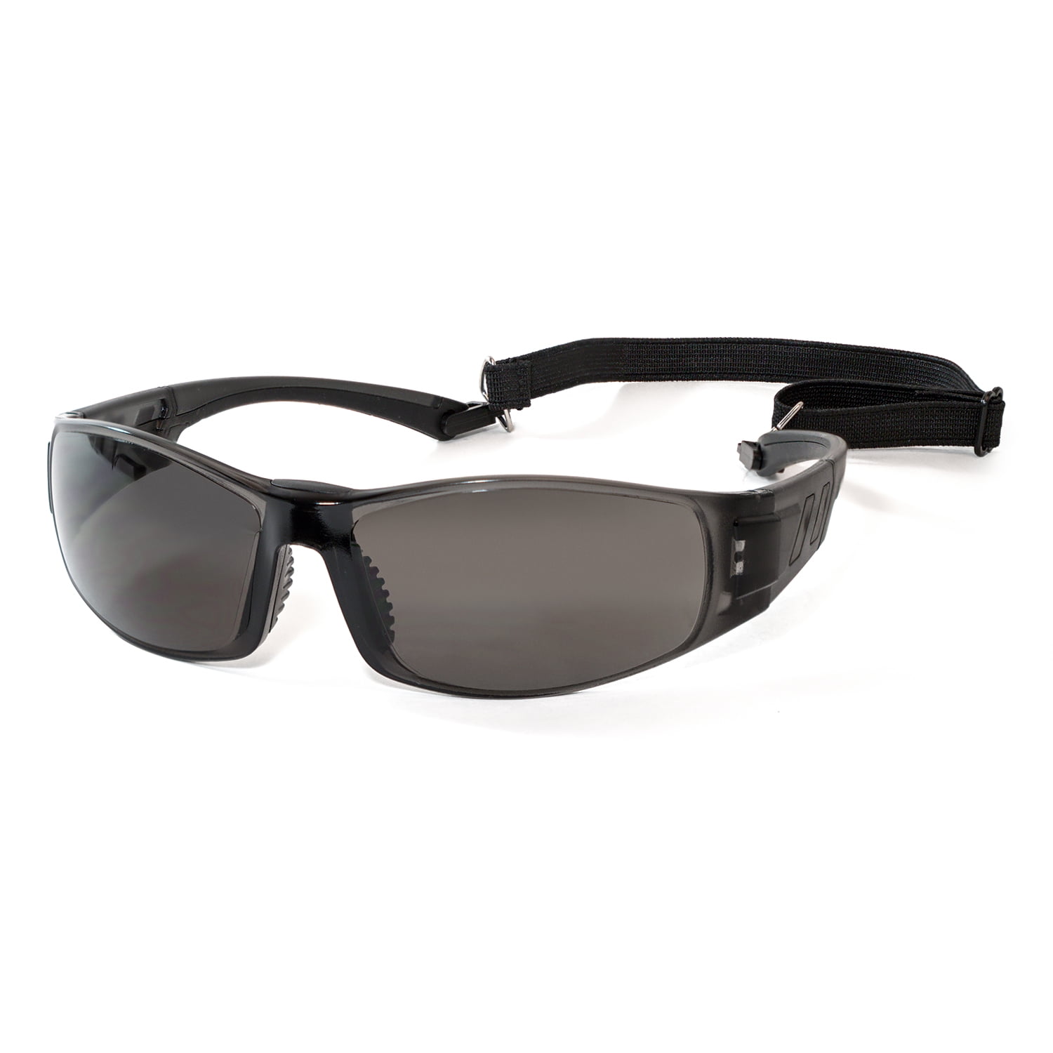 Hyper Tough Polycarbonate Outdoor Gasket Safety Glasses with Lanyard, Smoke