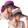 thumbnail image 1 of Rosoz Cola de Caballo Sombreros de Sol para Mujer Protección UV Malla Plegable ala Ancha Senderismo Playa Pesca Verano Safari, 1 of 1