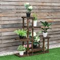 thumbnail image 4 of Patiojoy Plant Stand Flower Racks Unit Display Shelves for Balcony Patio Walnut, 4 of 6
