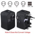 thumbnail image 2 of All-in-one Global Travel Adapter Wall Charger with Dual USB Charging Ports Internationally Available-Black, 2 of 6