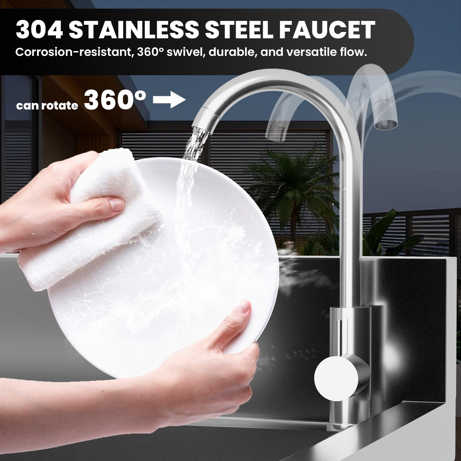 47In Stainless Steel Utility Sink,Free Standing Utility Sink With Faucet And Drawer Storage,1.2mm Thick 201 Stainless Steel,Stainless Steel Commercial Sink For Indoor Or Outdoor Use