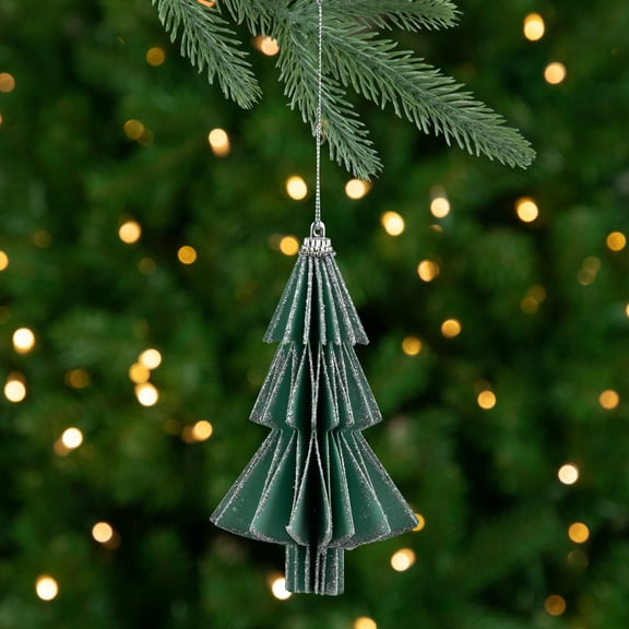 Northlight 6" Glittered Green Christmas Tree Ornament