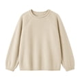 thumbnail image 5 of XUNKUSGA Tops for Women Casual Loose Crewneck Raglan Long Sleeve Knit Pullover Sweaters for Women Classic Solid Color Thermal Fall Winter Sweater Top White Free Size, 5 of 6