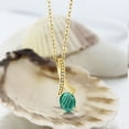 thumbnail image 2 of Gem Stone King 2.54 Ct Green Malachite White Diamond 18K Yellow Gold Plated Silver Pendant with Chain, 2 of 3