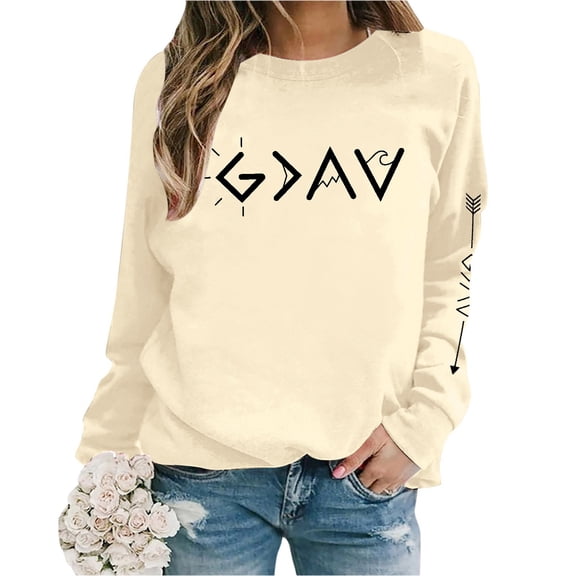 Womens Oversized Alphabet Graphic Sweatshirt Lightweight Crewneck Long Sleeve Slouchy Loose Lounge Top