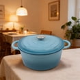 thumbnail image 6 of 20cm Enameled Dutch Oven, Heavy Duty 20cm Enameled Cast Iron Dutch Oven Pot, Multiuse Stovetop Cooker for Stewing Braising Baking Bread, Durable Pot for Home Kitchen All Stovetops, 6 of 7