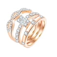 thumbnail image 4 of Juego de anillos de geométricos de aleación vintage triple, circonita blanca 6 Hugo Anillo de diamante de circón, 4 of 10