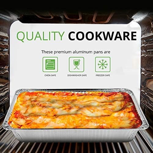 Durable Disposable Aluminum Foil Steam Roaster Pans, Full Size Deep 20x13x3  Inches, Heavy Duty Baking Roasting Broiling Catering Thanksgiving Turkey