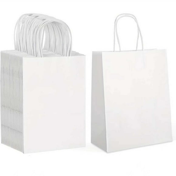 35 gift bags, handle paper bags, 7.1x3.6x9.3 inches, brown paper bags bulk medium, shopping bags, retail bags, party kraft paper bags, enterprise