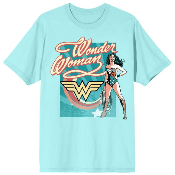 Wonder Woman Character Art Juniors Celadon T-shirt-Small