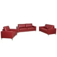 thumbnail image 1 of CorLiving Cory Red Bonded Leather 3 Piece Sofa Set, 1 of 9