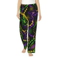 thumbnail image 2 of Picia Neon Mardi Gras Womens Soft Woven Cotton Elastic Waistband Sleep Pajama Pant Lounge Sleep Pant With Pockets And Drawstring-Large, 2 of 9